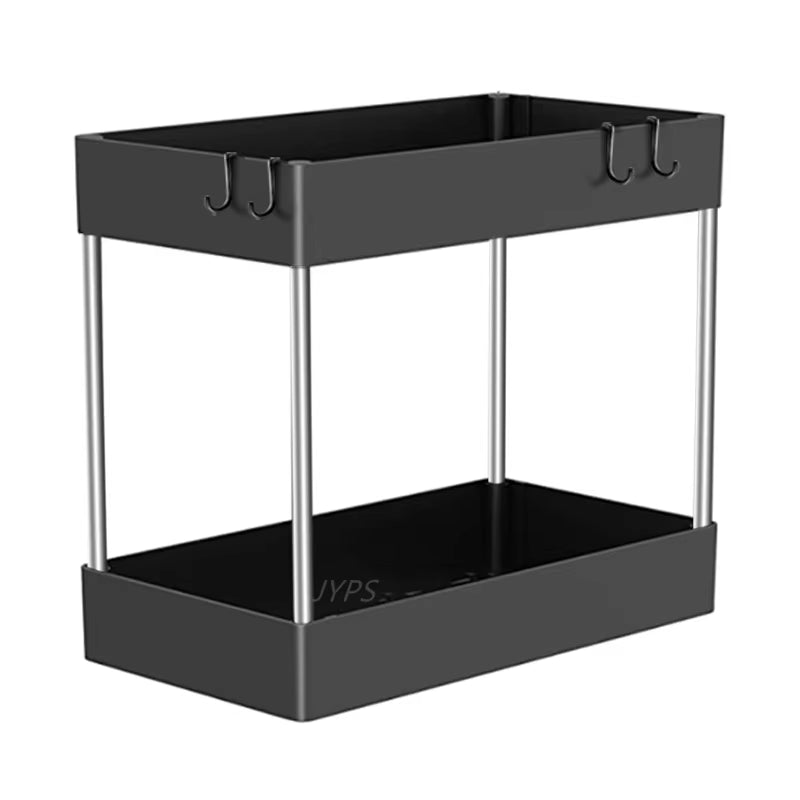Under Sink Storage Organizer – 2 Tier Adjustable Shelf