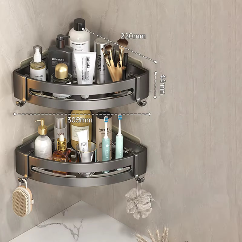 Adhesive Bathroom Shampoo Holder Shower Caddy Shelves Storage Organizer No Drill Shelf Corner Towel Holder Shelves for Bathroom